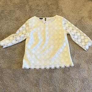 Talbots Cream Lace Top